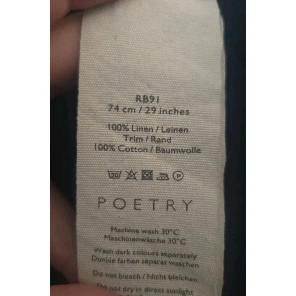 SOLD>>>>>Poetry Navy Blue 100% Linen Pants - Picture 7 of 7